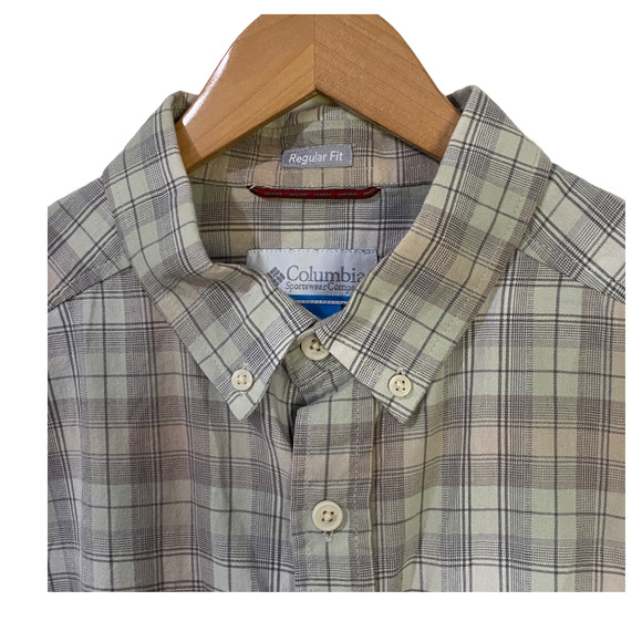 Columbia Cooper Lake Tan Plaid Long Sleeve Button Up Shirt Men's Medium NEW - Picture 5 of 11